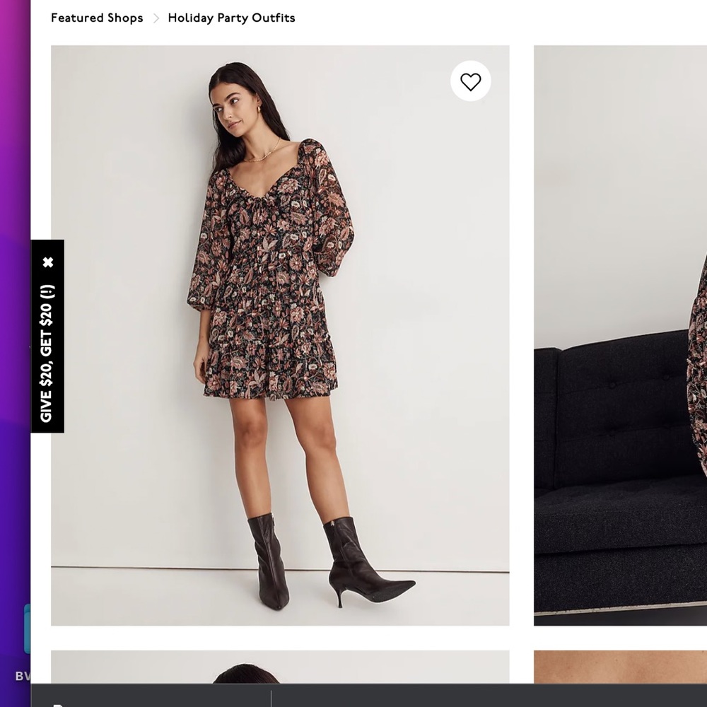 Madewell Amalia Tiered Mini Dress Size 14